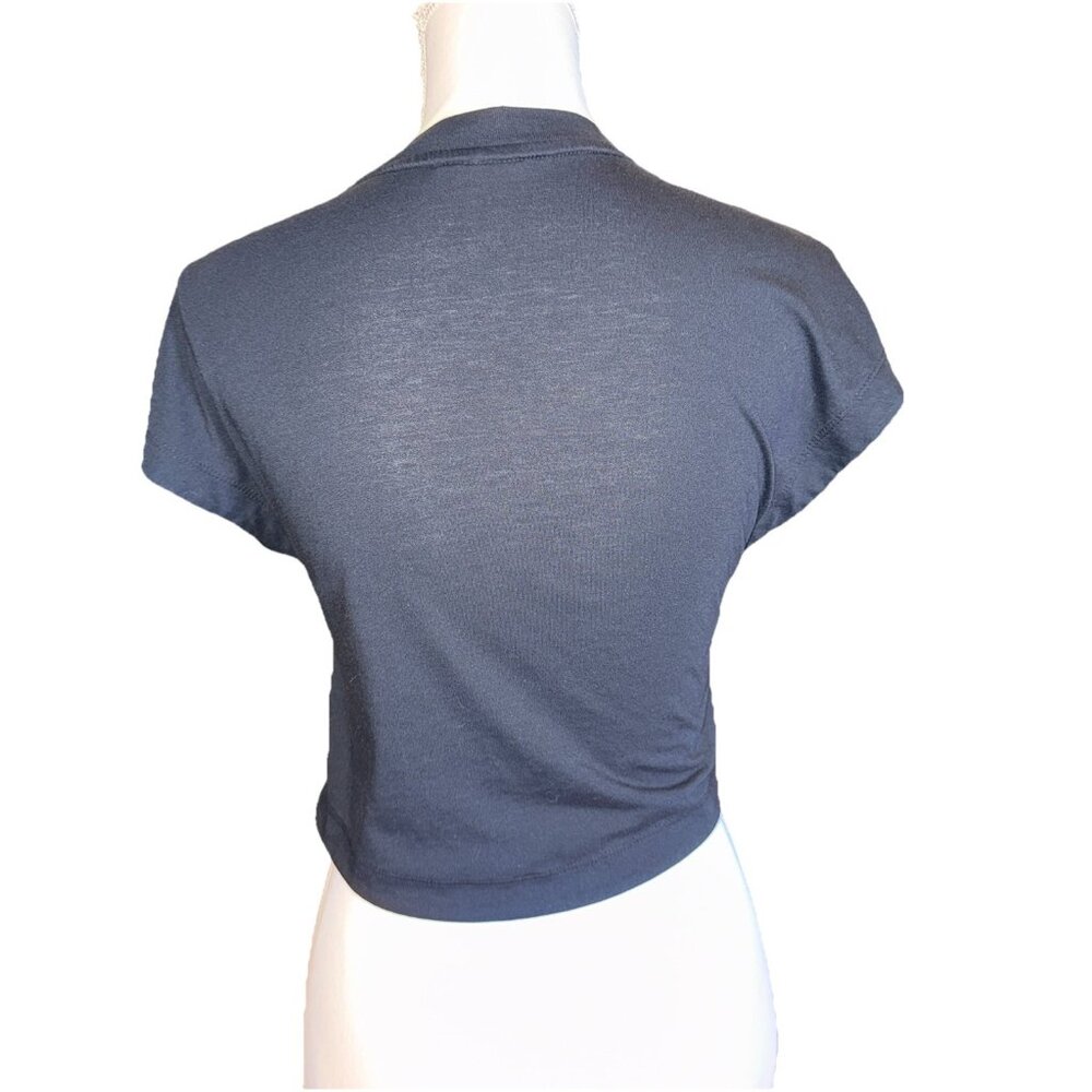 Nike Black Crop Top T-Shirt With White Swoosh Logo Women’s Size XS - Picture 3 of 5